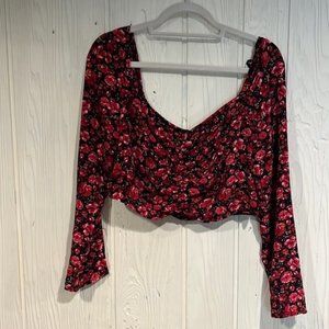 𝅺city Studio Midriff Blouse with ruching and elastic size XL